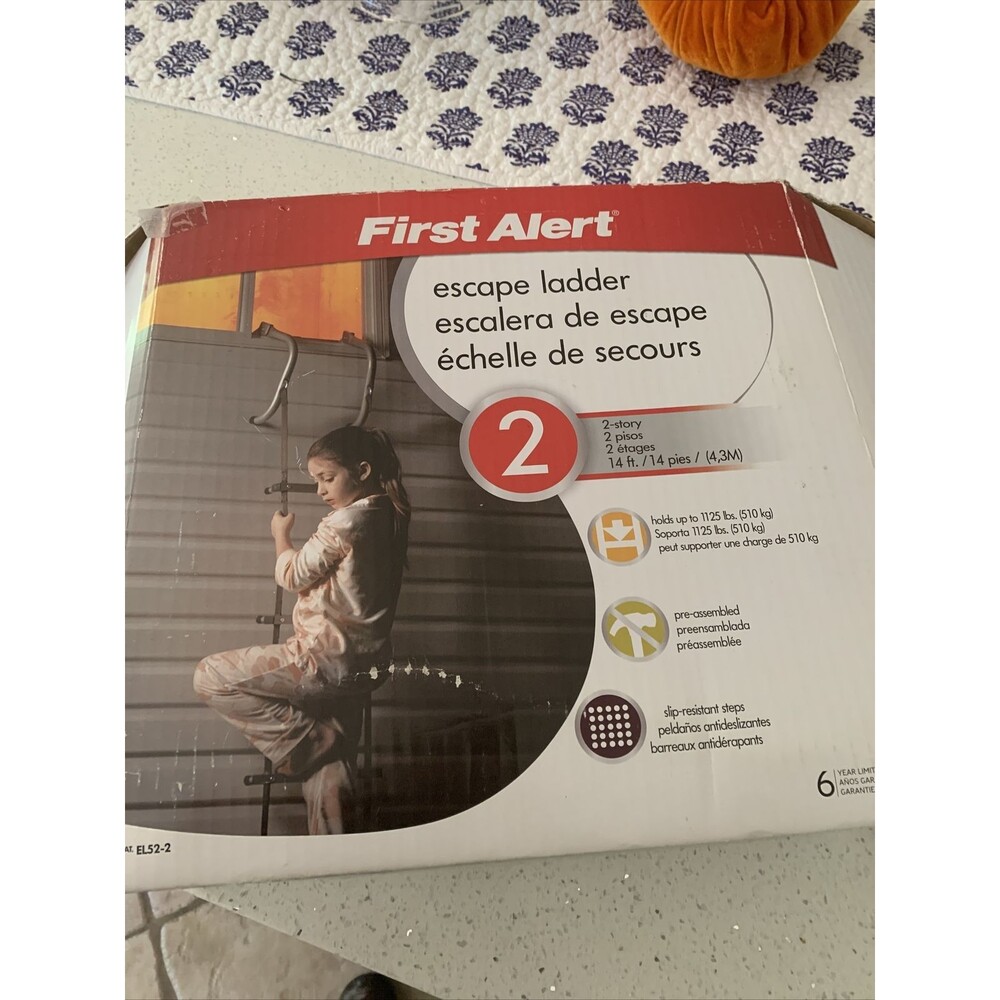 Window Fire Escape Ladder 2 Story Safety Steel Construction First Alert NEW